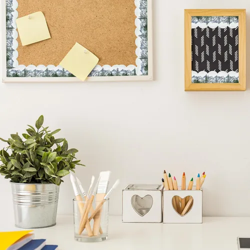 Vista 5 de 69 pies, diseño de bosque de acuarela, 4 diseños, calcomanías autoadhesivas para borde, botánico, vegetación, decoración de borde decorativo