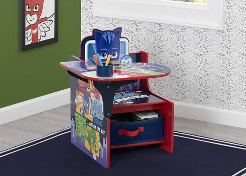 Vista 3 de Delta Children Escritorio con silla con contenedor de almacenamiento, ideal para artes y manualidades, merienda, educación en casa, tareas y más