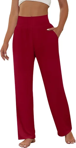 Vista 2 de Neer 3 piezas de pantalones de yoga de pierna ancha para mujer, cómodos, holgados, de cintura alta, pantalones deportivos casuales