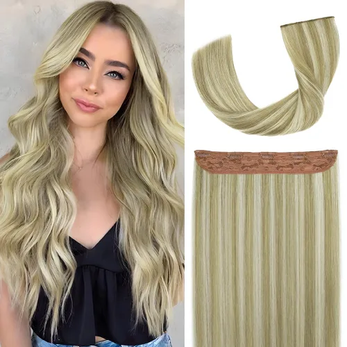 Vista 10 de Winsky - Extensiones de cabello humano real Remy - Una pieza azul balayage, extensiones de cabello con clip, 70 gramos para mujer