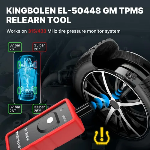 Vista 4 de KINGBOLEN EL-50448 herramienta de aprendizaje TPMS para el sistema de monitoreo de presión de neumáticos automático de GM, herramienta de activación