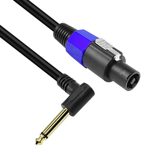Vista 3 de MEIRIYFA Cable Speakon a 1/4 de altavoz mono, ángulo recto de 0.250 in (1/4 pulgadas), conector macho TS a Speakon Cable de audio de altavoz macho