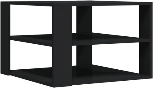 Vista 6 de mesa de Centro para sala Mesas de centro negro 23.4 x 23.4 x 15.7 pulgadas, madera de ingeniería, adecuada para salas de estar, balcones