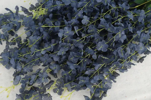 Vista 5 de Fermus Paquete de 24 guirnaldas de flores colgantes de glicina artificial, vid de glicina falsa para decoración de boda floral de jardín (negro)