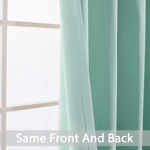 Vista 3 de Yakamok Cortinas opacas para oscurecer la habitación, paneles de ventana con aislamiento térmico y ojales sólidos en la parte superior