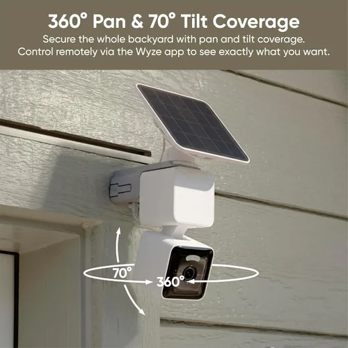 Vista 5 de WYZE Cámara solar Pan, cámaras de seguridad 2K inalámbricas al aire libre