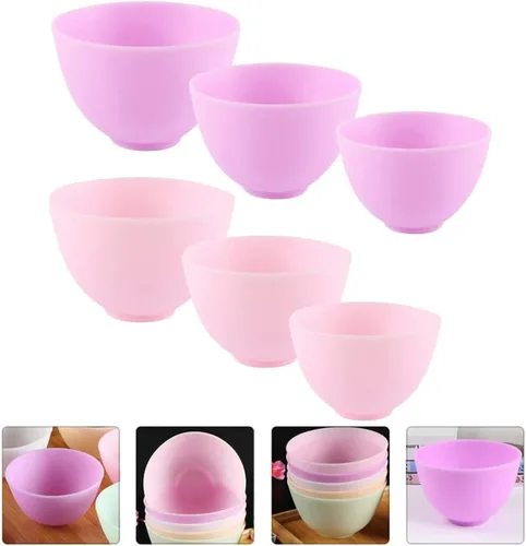Vista 4 de Ciieeo Mascarilla facial de silicona para el cuidado de la piel, cuenco de mezcla facial, cuencos de colores reutilizables, cuencos de preparación