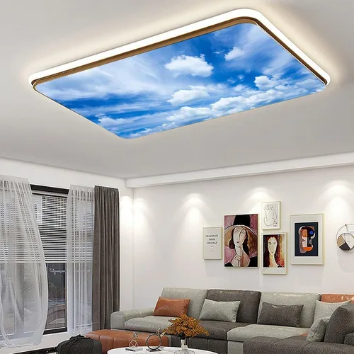 Vista 5 de 2 cubiertas de luz fluorescente, hermosas nubes, escudo magnético de luz para aula, oficina, hogar, 2 x 4 pies Color: 14