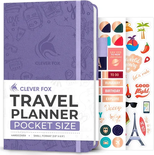 Vista 12 de Clever Fox Bolsillo para diario de viaje, organizador de itinerarios de vacaciones y viajes por carretera, diario de memoria de viaje, cuaderno