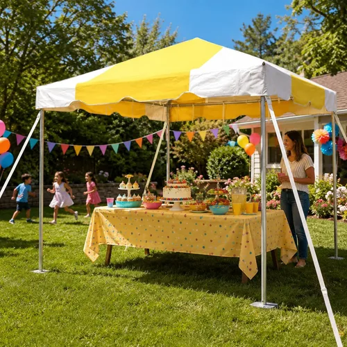 Vista 33 de Party Tents Direct Carpa para Fiesta de 20x30 - Marco de Acero - Gazebo al Aire Libre, Pabellón, Sombrilla para Sol, Refugio para Acampada - Verde