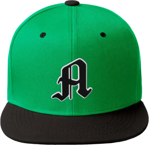 Vista 732 de Daxton Gorra clásica con visera de billete plano con letras del alfabeto inglés antiguo de la A a la Z