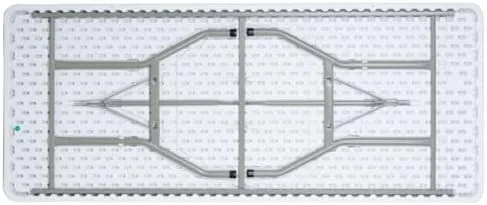 Vista 2 de Mesa plegable de plástico blanco de granito de 30.0 x 72.0 in, mesa plegable de escritorio, mesa de café, mesa plegable, mesa de camping, bar al