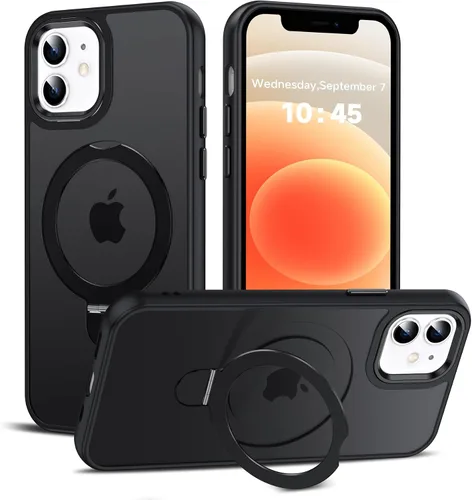 Vista 52 de LeYi Funda para iPhone 11 para MagSafe con soporte magnético, color negro