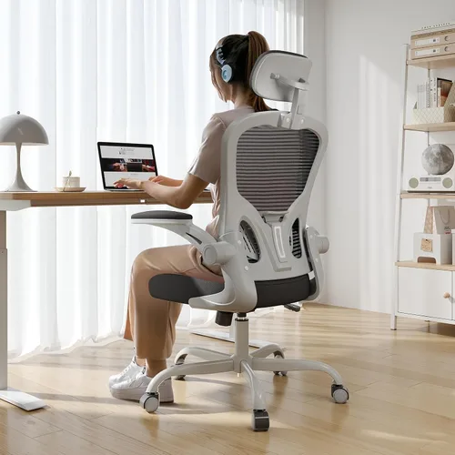Vista 10 de Silla de oficina ergonómica, capacidad de 330 libras, silla de computadora con respaldo alto para largas horas, cómoda, silla ejecutiva giratoria