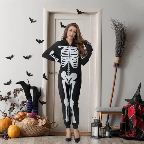Vista 6 de Skeleton Costume Women -Deluxe Glow in the Dark Costume Skeleton Adult Halloween Costume for Women Halloween Costumes