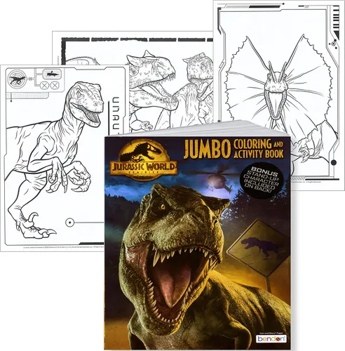 Vista 2 de Libro para colorear y actividades Jumbo de Jurassic World - 64 páginas