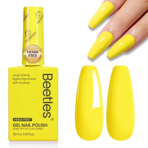 Vista 40 de Beetles - Esmalte de gel blanco, 0.5 onzas líquidas, tamaño completo, sin A - Creme White Hema Free white Rhythm