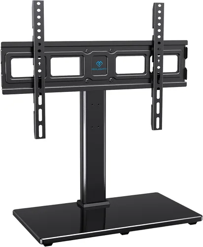 Vista 10 de PERLESMITH Soporte giratorio universal para TV de 24 a 60 pulgadas de hasta 99 libras, soporte de TV de mesa ajustable de 12 alturas, soporte