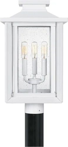 Vista 6 de Quoizel WKF9011W Wakefield - Poste para exteriores, 3 luces, 180 vatios totales, brillo blanco Blanco mate