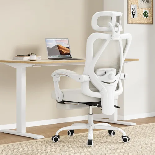 Vista 9 de Farini - Silla de oficina ergonómica, silla de escritorio con respaldo alto, silla de computadora con ruedas, silla de estudio para casa