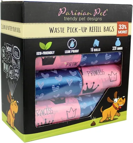 Vista 20 de Parisian Pet Bolsas ecológicas para excrementos de perro, 8 rollos, 20 bolsas por rollo, sin perfume, a prueba de fugas, perfectas para limpiar Casa
