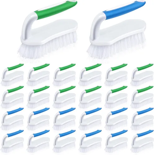 Vista 14 de Lallisa 12 piezas de cepillos para limpieza con mango cómodo de agarrar, resistente, cerdas rígidas, flexibles, cepillos a granel para ducha, baño