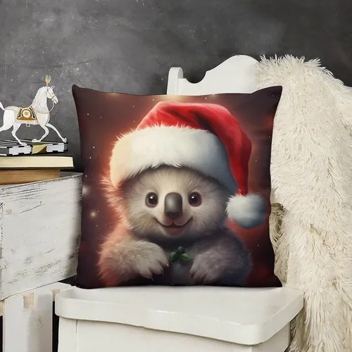 Vista 10 de Almohadas para exteriores, diseño de flamenco con sombrero de Papá Noel rojo y blanco, fundas de almohada de pájaros flamencos con sombrero de Papá