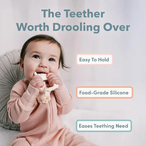 Vista 2 de Loulou Lollipop Wild - Mordedera de silicona para bebés de 4 meses en adelante, anillo de dentición texturizado para encías doloridas, silicona