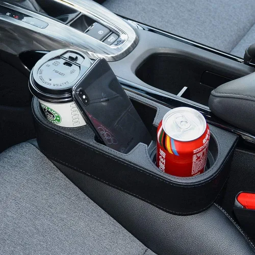 Vista 5 de JSCARLIFE Soporte universal para taza de llenado de espacio para asiento de automóvil, organizador de cuña de costura de asiento universal, soporte