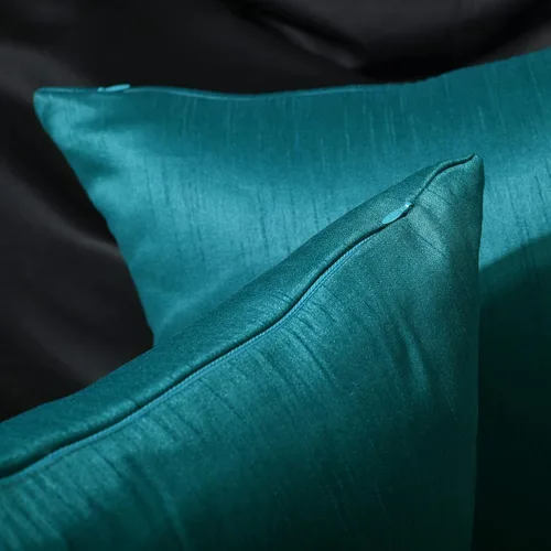 Vista 31 de Juego de 2 fundas de almohada decorativas para sofá, color azul aguamarina, almohada de granja de 12 x 12 pulgadas, fundas de almohada de seda