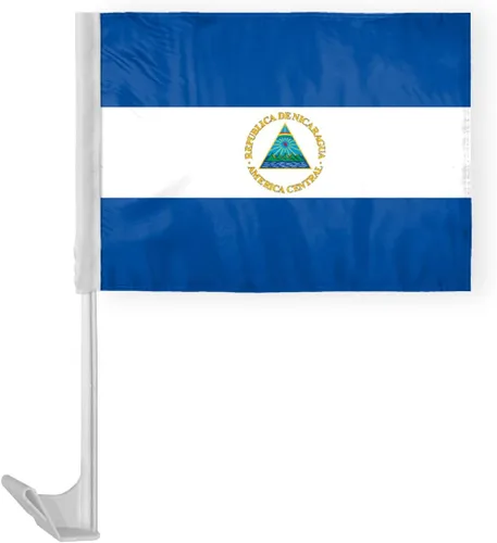 Vista 13 de AGAS - Bandera de automóvil de Nicaragua de alta calidad de 10.5 x 15 pulgadas, impresa de doble cara en tela de poliéster súper punto, doble