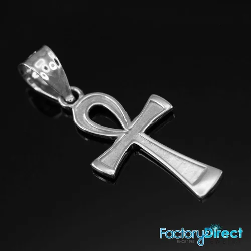 Vista 4 de Claddagh Gold Colgante de plata de ley 925 con cruz egipcia Ankh