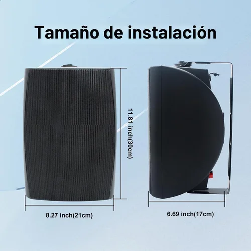 Vista 6 de STUDIOFINIX Altavoces para exteriores de 6.5 pulgadas, 400 W, con cable, impermeables, pasivos con graves potentes, altavoces de montaje en pared