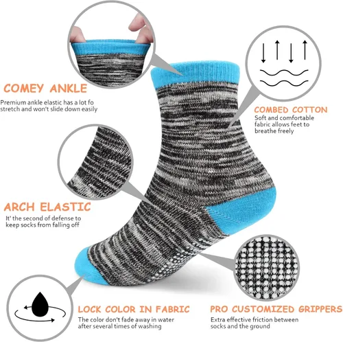 Vista 3 de Calcetines antideslizantes para niños 9 pares de calcetines antideslizantes Skibeaut para niños de 1 a 7 años