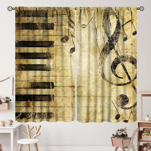 Vista 41 de Cortinas de jazz para mujer americana, estilo grunge, estilo grunge, con bolsillo para barra, para dormitorio, sala de estar, decoración
