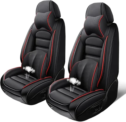 Vista 30 de Fundas de asiento para GMC Canyon 2004-2024, 2 fundas de asiento de automóvil de cuero, fundas protectoras de asiento impermeables, fundas