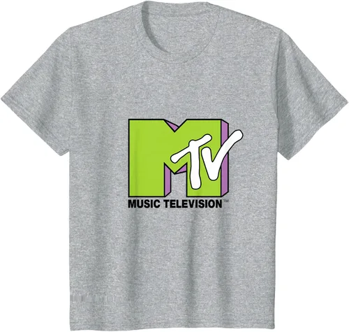 Vista 37 de Camiseta de tratamiento de relleno con logotipo MTV verde lima y morado, Negro, S Azul Marino