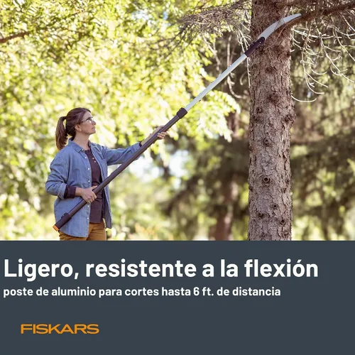 Vista 5 de Fiskars XtendControl - Podadora de árbol de 6 pies con sierra de triple molienda de 15 pulgadas x 1, poste de extensión individual de 3 a 6 pies