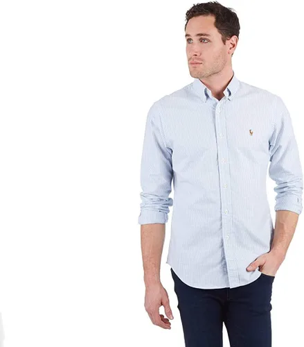 Vista 11 de POLO RALPH LAUREN Men's Classic Fit Plaid Oxford Shirt Blanco básico