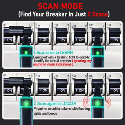 Vista 10 de Xin Tester Herramienta Digital de Localización de Interruptores de Circuito AC con Probador de Salida GFCI Integrado, Rastreador de Circuito