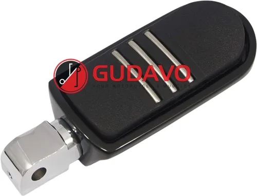Vista 6 de Motocicleta cromo aluminio pie clavijas delantero pedal conductor clavijas con soportes para HONDA VF750 MAGNA 1996-2004 (G3I negro)