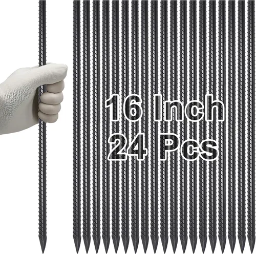 Vista 18 de VVOKGO Estacas de refuerzo de 12 pulgadas de metal con puntas en espiral para asfalto (16 piezas), anclajes galvanizados de 1/2 pulgada de diámetro