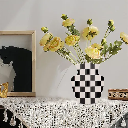 Vista 3 de Jarrón de papel hecho a mano para flores, moderno florero para centros de mesa, jarrón impermeable para decoración del hogar, sala de estar