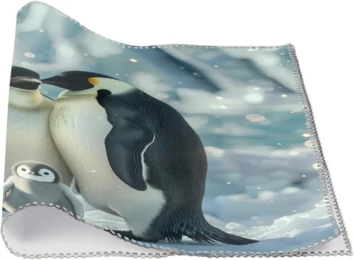 Vista 3 de Penguin Family Placemats Set of 6 Resistant Table Mats Washable Place Mats for Dinner Party Table Decoration