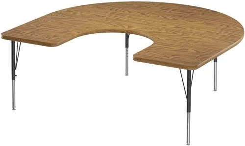 Vista 91 de Correll - Mesa rectangular de actividades para el aula de 24 x 36 pulgadas, altura ajustable (19-29 pulgadas), parte superior de nogal colonial