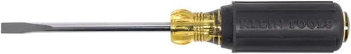 Vista 5 de Klein Tools 605-4 desarmador con punta de gabinete de 1/4 pulgadas, fabricado en EE. UU., mango redondo resistente de 4 pulgadas