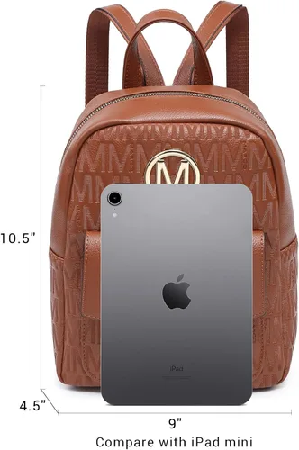 Vista 6 de MKP - Mochila pequeña para mujer, bolso de hombro con borla y dije, Café (Light Coffee), Mochilas Daypack