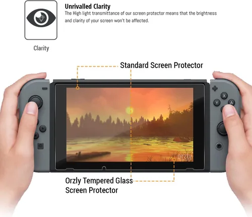 Vista 5 de Orzly Protectores de pantalla de cristal y auriculares VR para Nintendo Switch