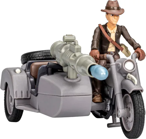 Vista 9 de Indiana Jones Worlds of Adventure with Motorcycle and Sidecar - Juego de figuras de acción de 2.5 pulgadas, figuras de acción, a partir de 4 años