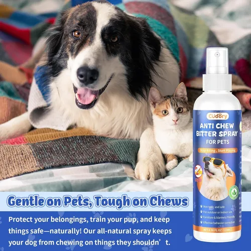 Vista 7 de Cudory 2 unidades de spray de manzana amarga para perros para dejar de masticar, sin masticar en aerosol para perros y gatos, protege muebles